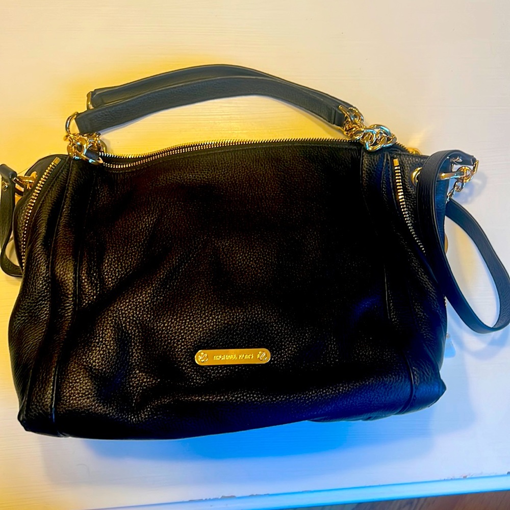 Brand new, black, Michael Kors Stanthorpe, leather satchel.